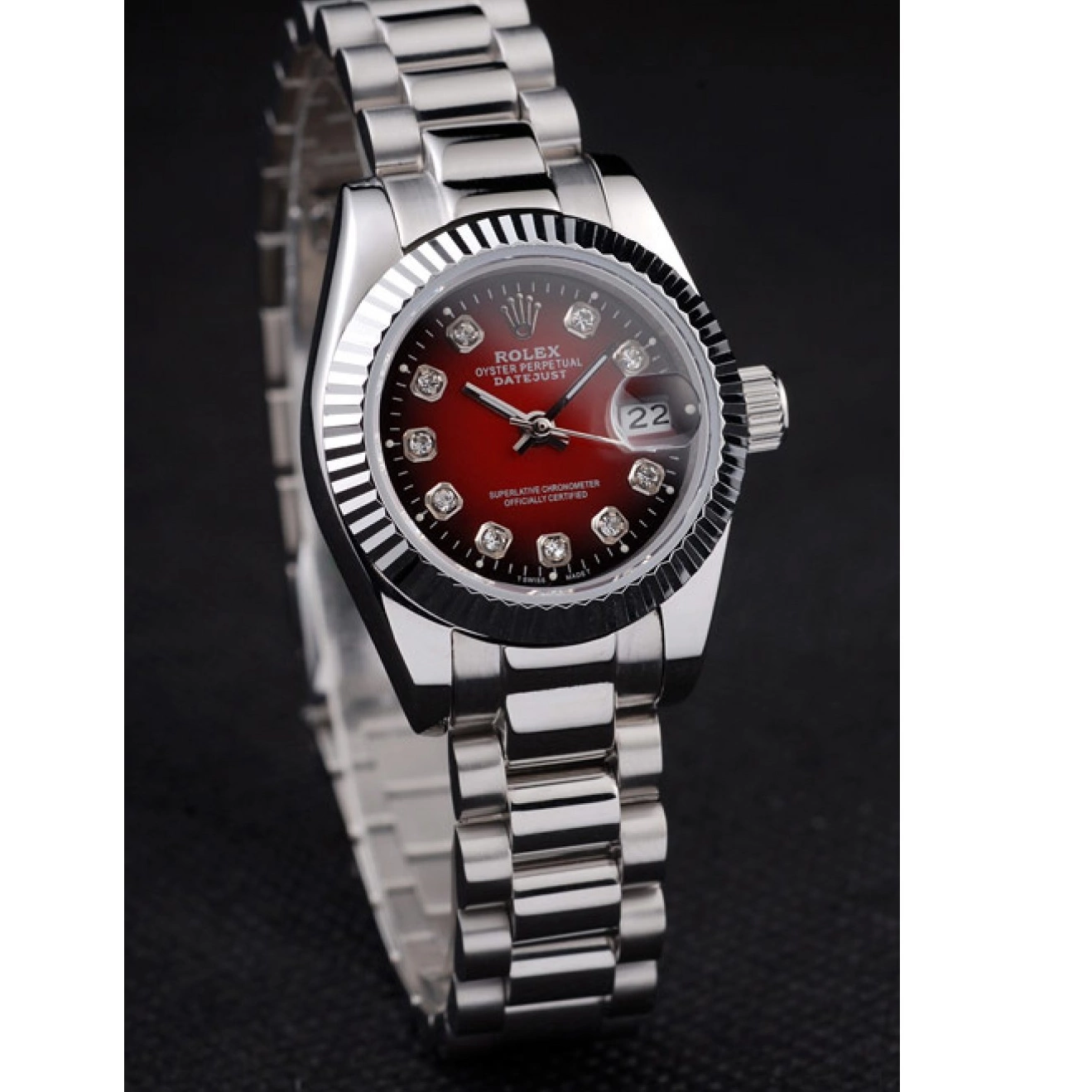 Best AAA Replica Sites Two Rolex Steel Stainless Datejust Polished Red Dial Tone 0716